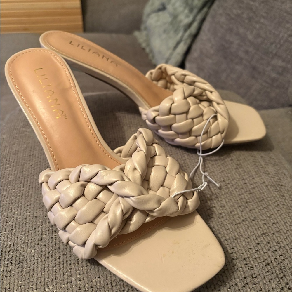 Liliana Women's Braided Cream Heels